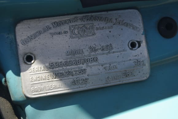 Source for decoding? This is GM of Canada. '55 Olds Super 88.
