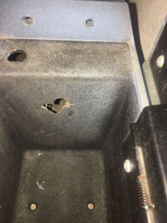 Hole in console.