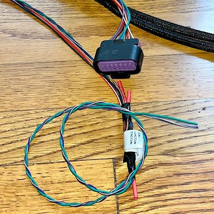 This is the de-pinned ignition connector with the twisted distributor pickup wiring.