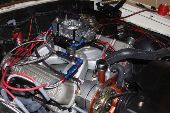 Holley Ultra XP 950 along with an Edelbrock Air-Gap installed.