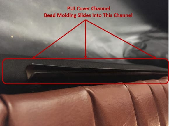 Channel located directly behind top of rear passenger seat