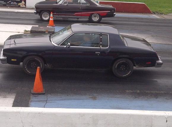 At the drag strip...