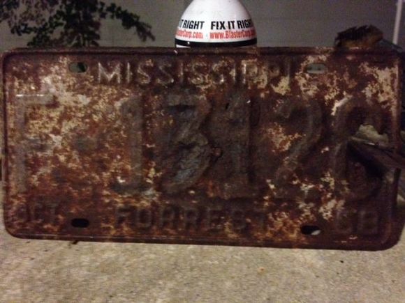 While generally destroying the interior, I found the original 1968 Forrest County, Mississippi car tag.  I treasure this find and will be restoring this tag to its original luster.