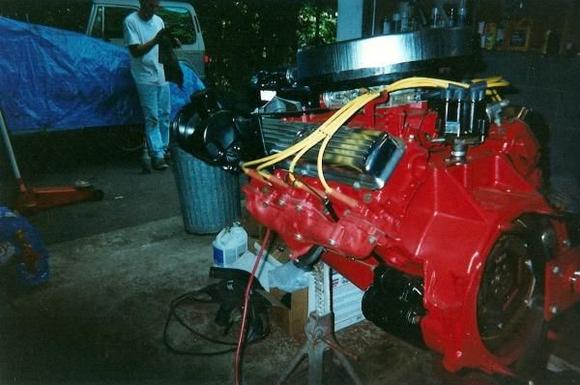 Motor on engine stand