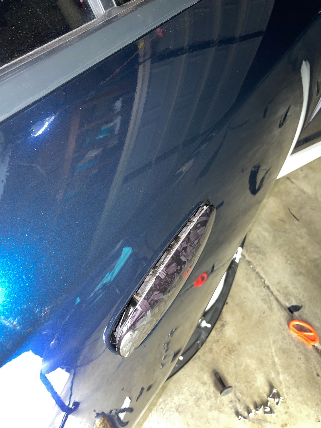 Hey so I�m wrapping my 21 charger I removed all door handles and installed with no issues but the rear passenger side I over loosen it that the bolt that loosen the handle fell off so I opened the door panel and put it back but it won�t lock into place after tighten the blot all the way does anyone have an idea how to fix it  ? YouTube doesn�t have anything just shows how to install it back  