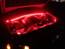 Under hood with red LED's