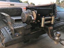 How it will sit above the hitch. 9.5 inches tall, just clears the tailgate.