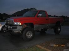 1995 Dodge Ram 1500
4" SkyJacker Lift
3" Body Lift
37" Goodyear Wranglers
15x10 American Racing Wheels
Dual Flow Master
