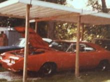 Picture Kenny sent me of 69 Daytona setting next to a 69 Mod Top Satellite, before I purchased Daytona