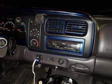 Interior custom painted with color match patriot blue metallic
