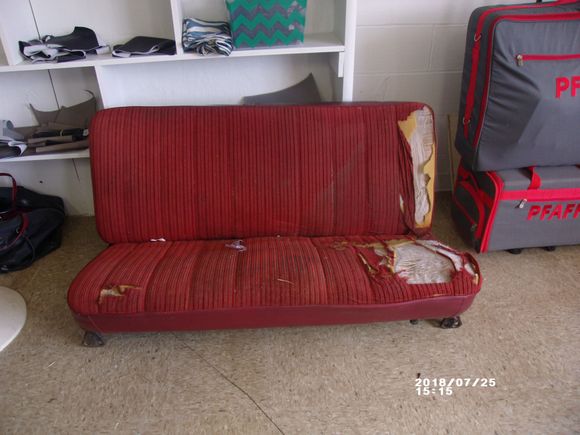 Before.  Not TOO bad for a 30 year old seat with a 360lb fatboy sitting in it.