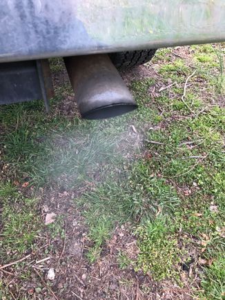 The smoke coming from exhaust