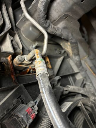 While working on my car noticed coolant has been leaking from here. Is this something that can be fixed without replacing the whole ac condenser. I’ve rebuilt engines and transmissions but never had to do anything with this part so I’m at a loss