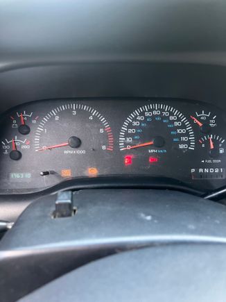 After driving it around for about 30-60 min the gas light went away and it started to read fuel correctly, suddenly the Abs,brake, and check engine light come on and speedometer starts flickering again… a couple minutes later I completely lose the speedometer/odometer. Keep in mind that i still dont have the “No Bus” light 
