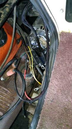 The brown/yellow wires go to the harness side of the two wires.
