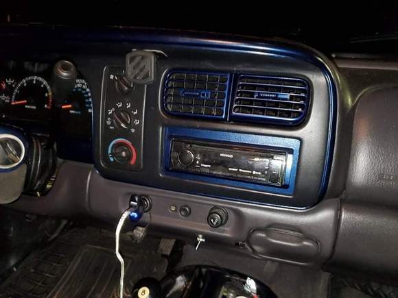 Interior custom painted with color match patriot blue metallic