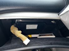 Glove box where screen/ stereo was connected and relocated. Stolen and ripped out