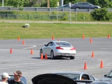 Autocross action, hugging the cones
