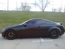 Infiniti 2004 g35 matte black with brembo brakes