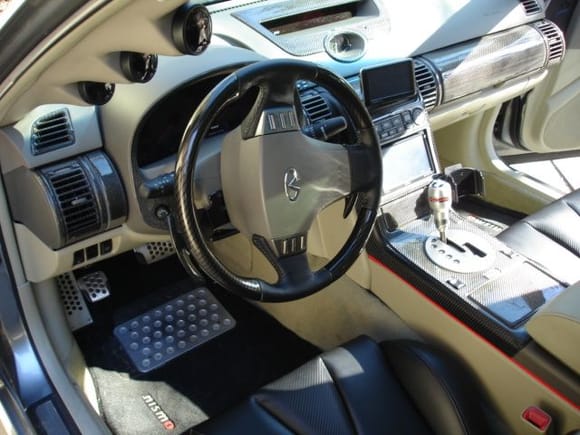 Carbon fiber steering wheel.