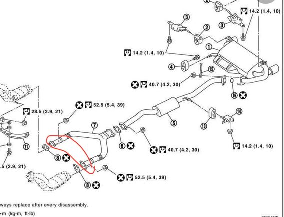 Where I have circled in red is where they were trying to disconnect it lol they struggled a lot to get the bolts out but once they did it still would not disconnect lol 