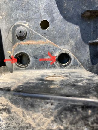 Here’s where the holes don’t line up with the frame. 