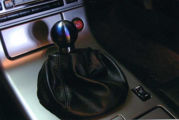 Burnt Titanium shift knob plus black leather shift boot....=oD
