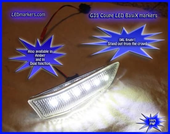 LEDmarkers G35 coupe Basix LED markers - Seriously bright true DRL power !