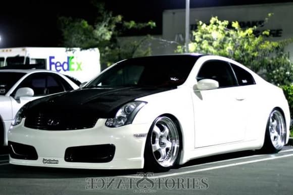 and this is how the car currently looks with some mods 2006 infiniti G35
 Nismo front bumper 
Charge speed back bumper
 HKS high power exhaust
 19 Inch Work Meisters 3pc
 Carbonfiber Trunk
 Carbonfiber Hood 
Carbonfiber Splitters 
AEM short Ram intake .Stance Coilovers Gr  and more ....  131372 3829405408920 1940385451 o