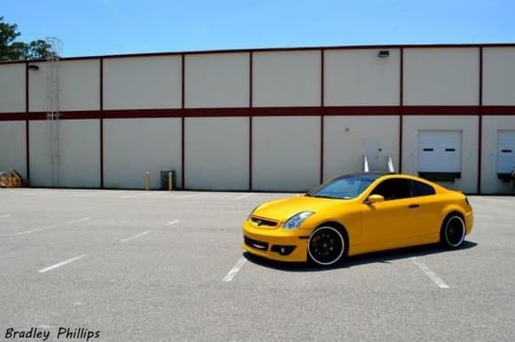 07 G35 coupe 6mt  yellow G, Bumble G!! 
Myrtle beach South Carolina
Credit to Brad Philips @imports of the beach