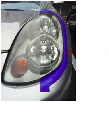before and after headlight restoration
