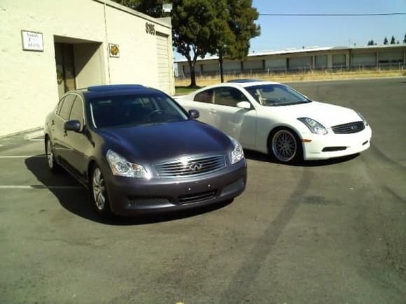 my sedan and my friends coupe