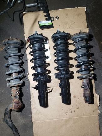 New & old strut assemblies