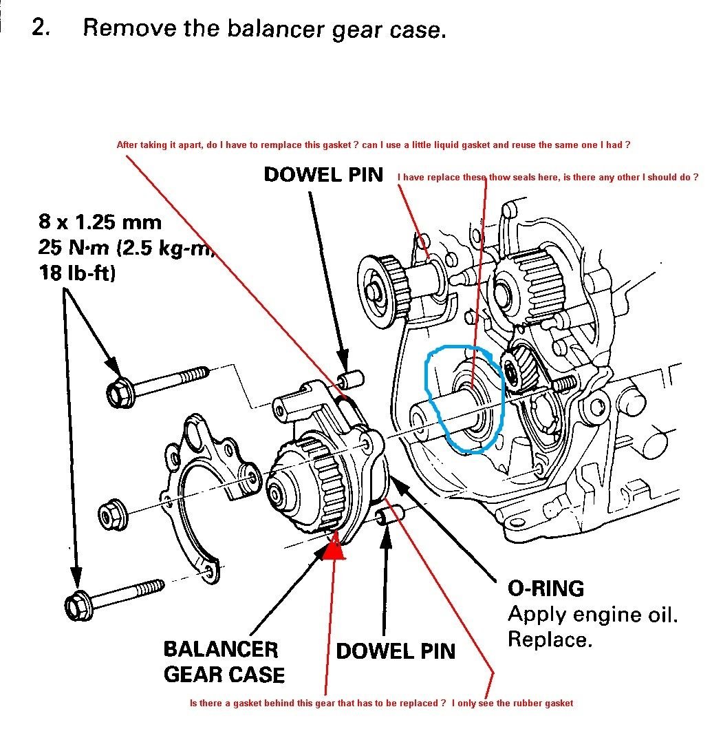 Honda Accord F22A balancer case oil seal part HondaTech Honda