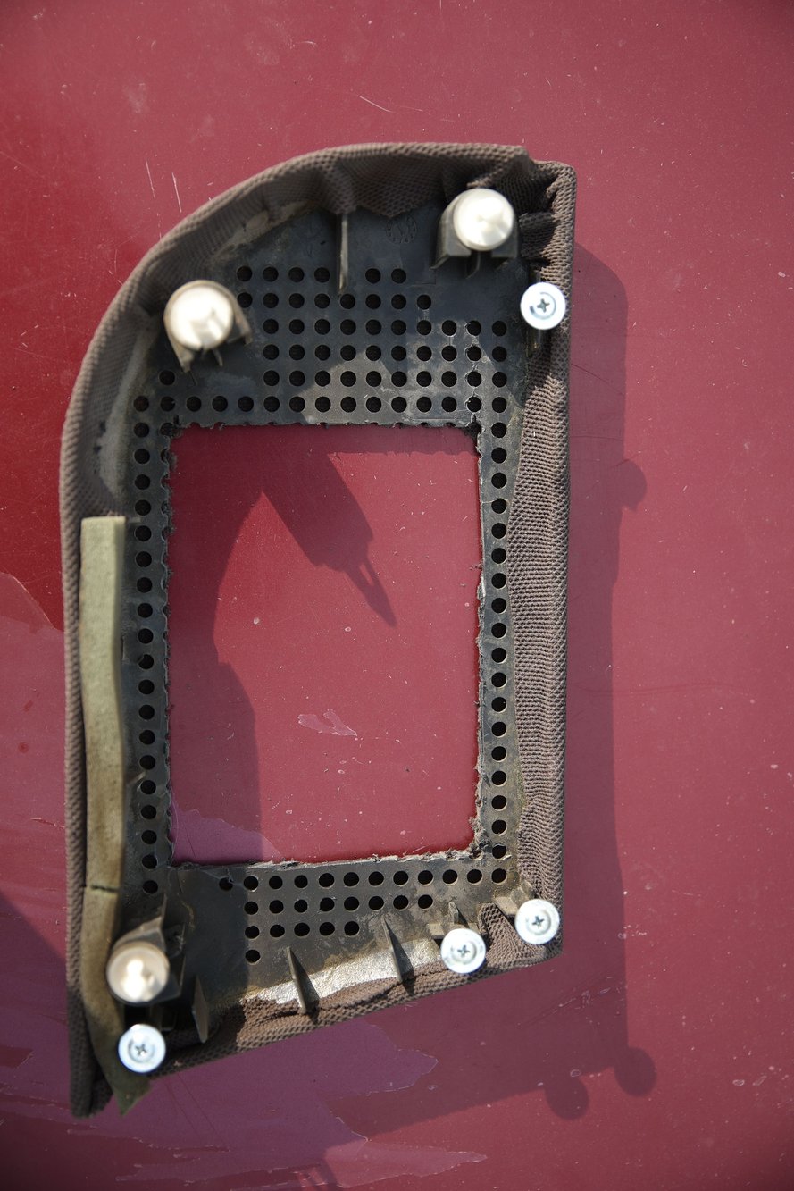 Parts car cover after being cut out