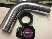 Ross machine racing throttle body , 4” intake with blox velocity stack, this will be sitting behind my grill