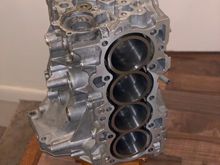 The block is back from benson! Getting the turbo kit, getting the car painted.. and meeting/having this block benson sleeved have been the three biggest highlights of all this so far. He balanced the crank, decked, fit p2w clearance, installed arp main studs and align honed the mains. 