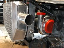 Intercooler endtank done and ready for intercooler piping to be mocked up. 