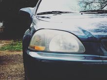 Need new lens but the black housing headlights came out good!