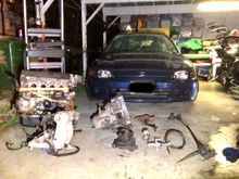 I feel like all need now is auto to manual mounts, clutch flywheel and clutch lines.. and someone told me I need integra dc manifold because stock b20 will interfere with hood, also what kind of mounts do have to buy for my auto to manual b20 conversion ?