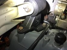 I have the transmission mount the problem is the t bracket should be about 2” to the driver side