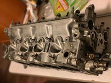 This is my GSR head I’ll use for the turbo build. I had it cleaned, milled, Ferrea bronze guides installed, ferrea 6000 STD valves installed, supertech 85LBS dual valve springs, and  supertech valve locks installed, the head is ported on intake and exhaust side. I have 98+ jdm ITR cams I’ll use. 