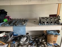 Put the head together as much as I can after this pic, rocker shafts in, rocker arms installed, skunk2 LMAs installed. 