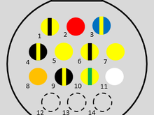 Driver's side shock tower plug, engine harness side
