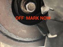Crank off balancer on mark