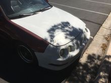 This was the first day. Went to pick up the car, headlights don't work, 5 different colors, wheels have chunks taken out of the lips, etc. etc.
