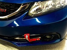 Finished product . End of loop secured with loose zip tie to prevent strap from dragging or flapping when not in use.