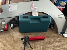 3M structural adhesive, RH rear quarter panel, and 2-part epoxy squeeze gun