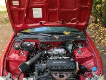 It's in! The suede also came in for the interior. Time to take it back apart. I tried to push out a few dents while I was in there, no way I can fix it completely but it definitely looks better.