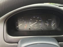 Heres the EX cluster with the old DX speedometer to keep original mileage